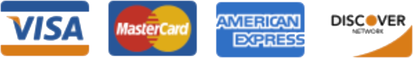 We accept Visa, MasterCard, American Express, and Discover